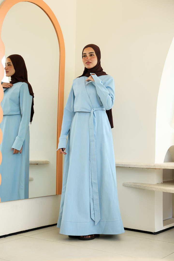 Cross Denim Dress