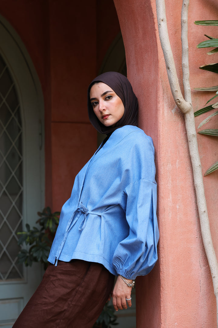 Shine Denim Blouse