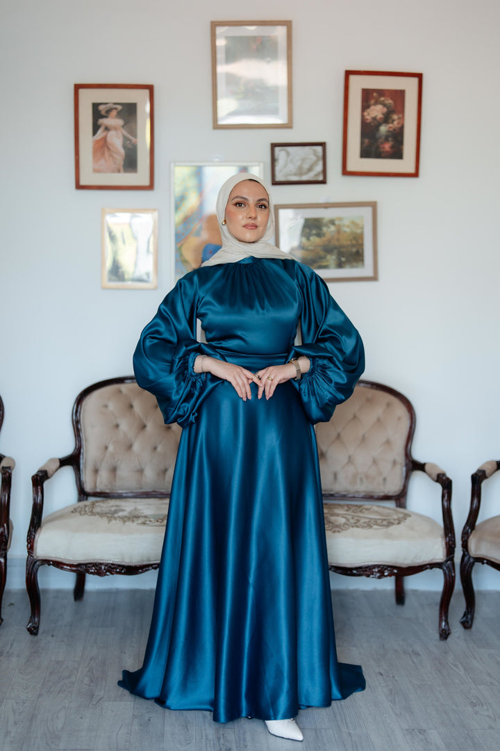 Satin Cloche Dress