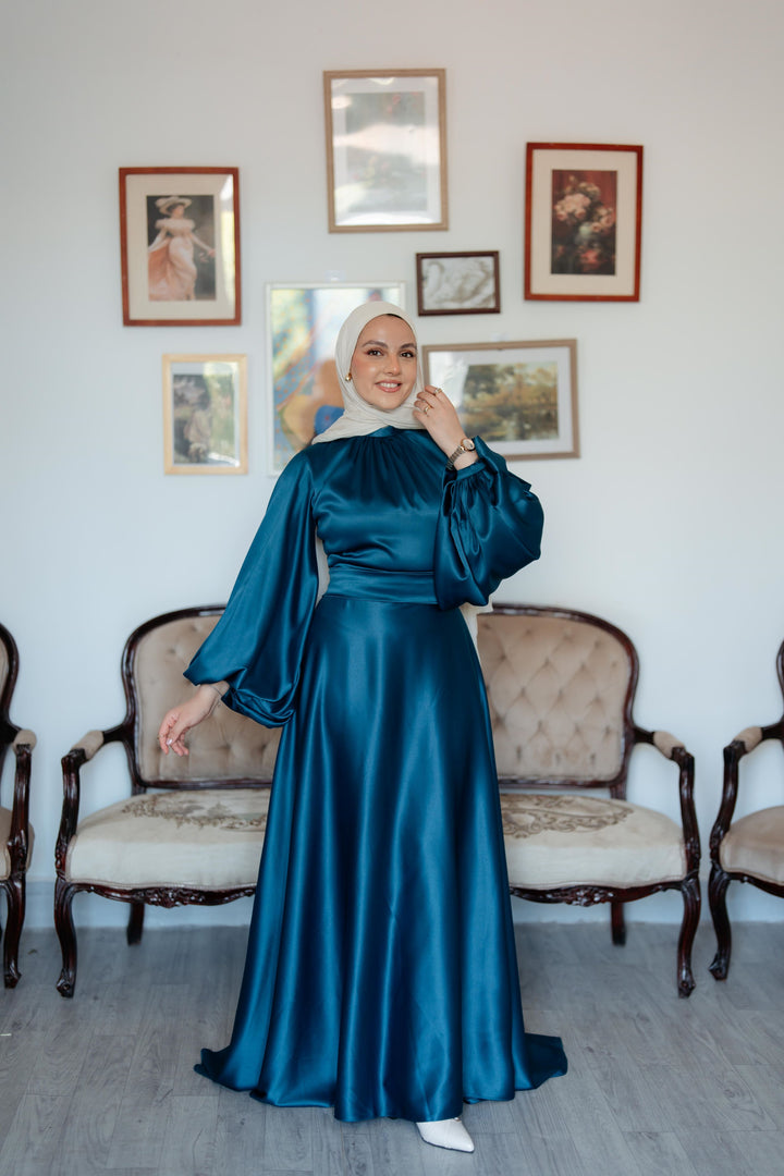 Satin Cloche Dress