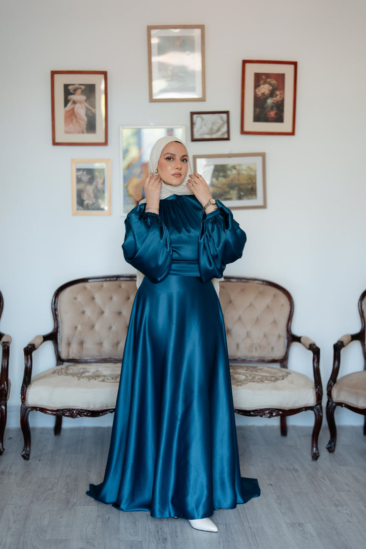 Satin Cloche Dress
