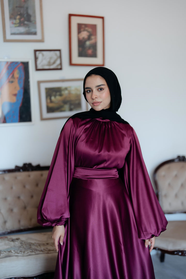 Satin Cloche Dress