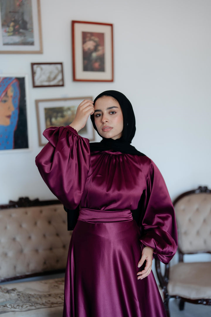 Satin Cloche Dress