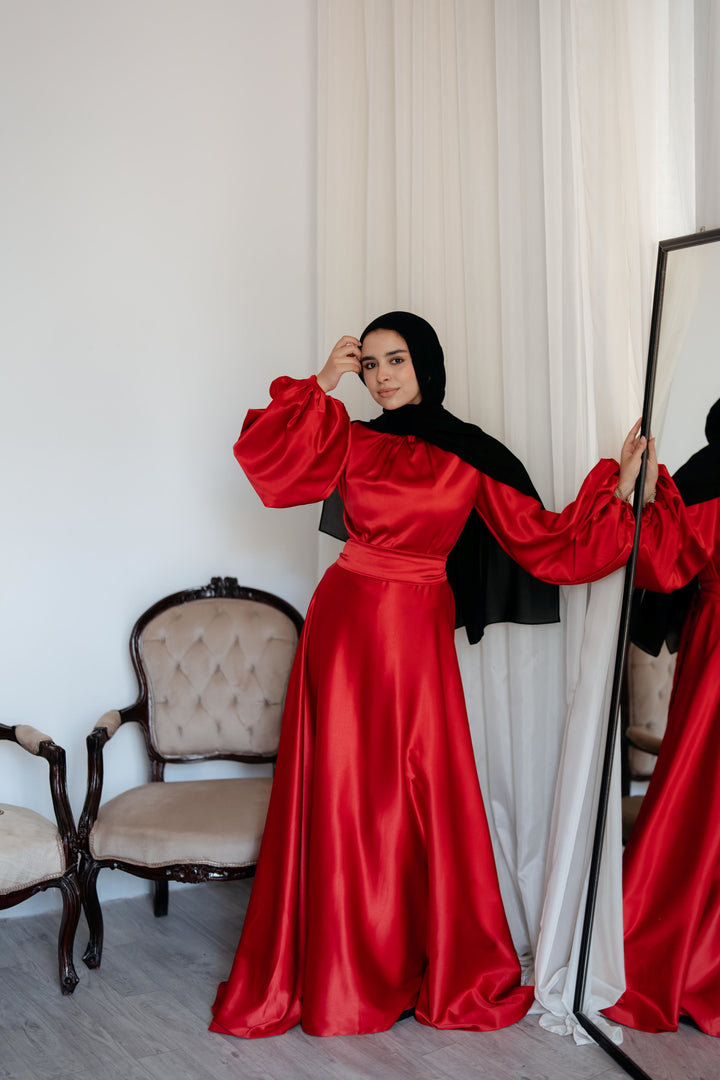 Satin Cloche Dress
