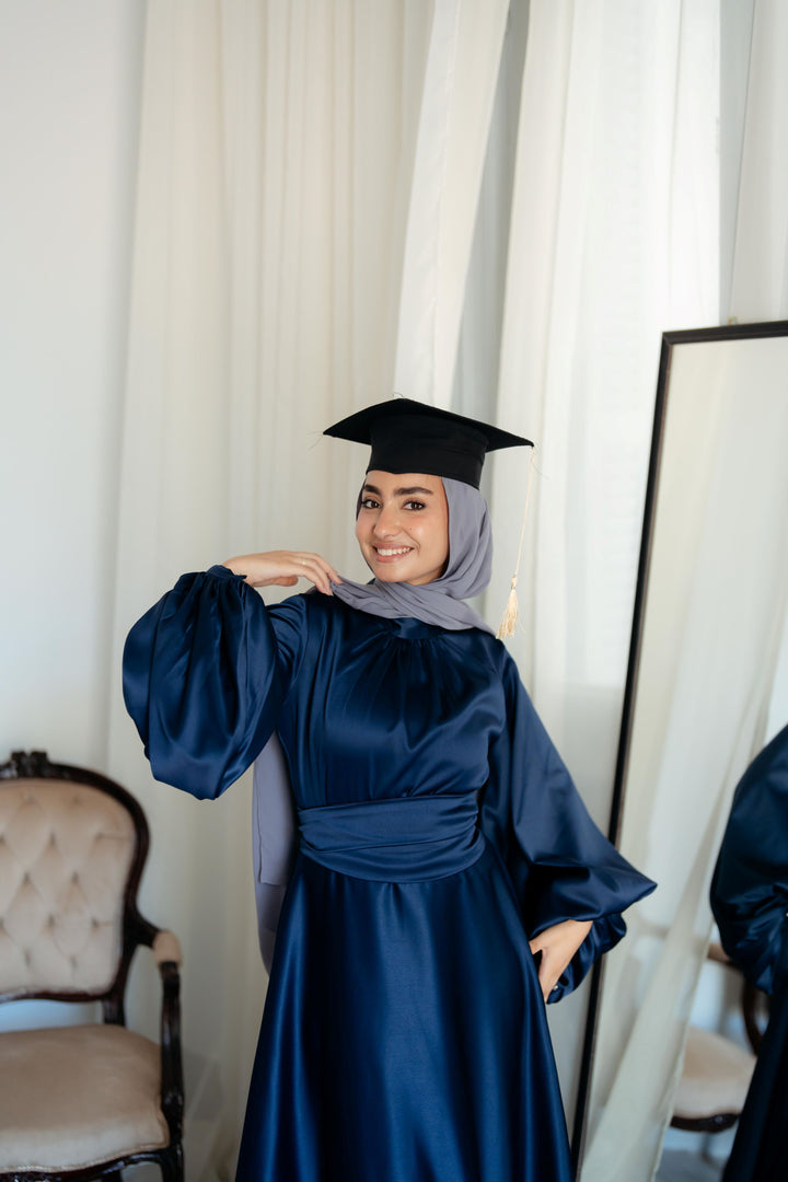 Satin Cloche Dress