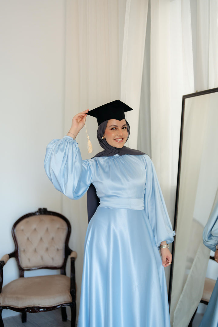 Satin Cloche Dress