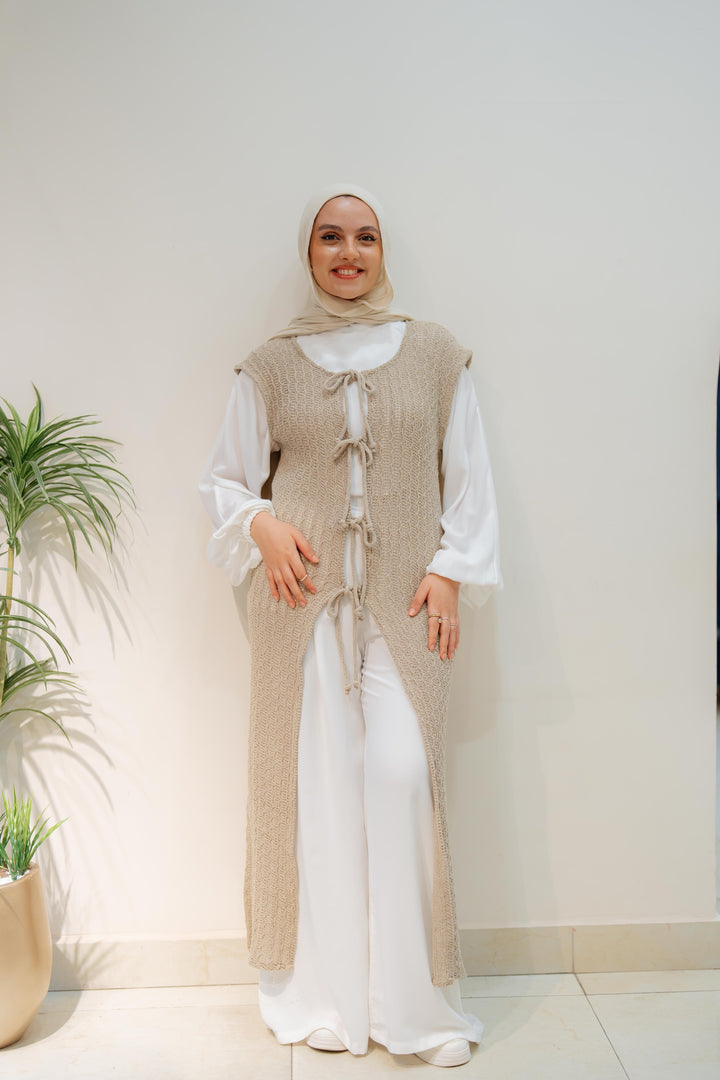 Maxi summer knitted vest