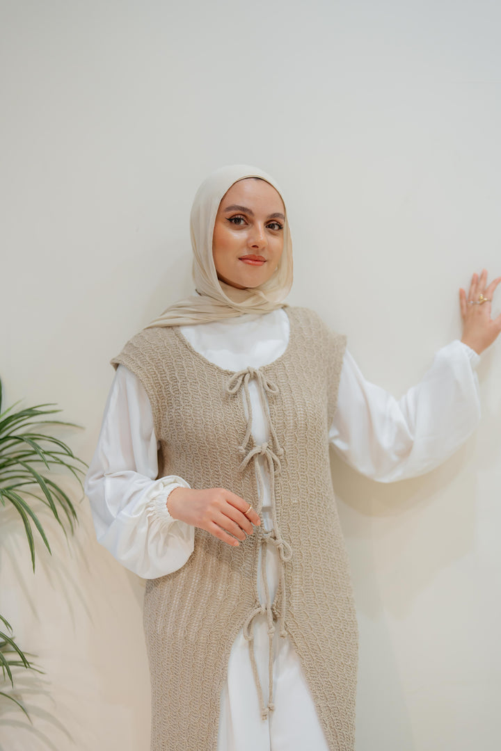 Maxi summer knitted vest