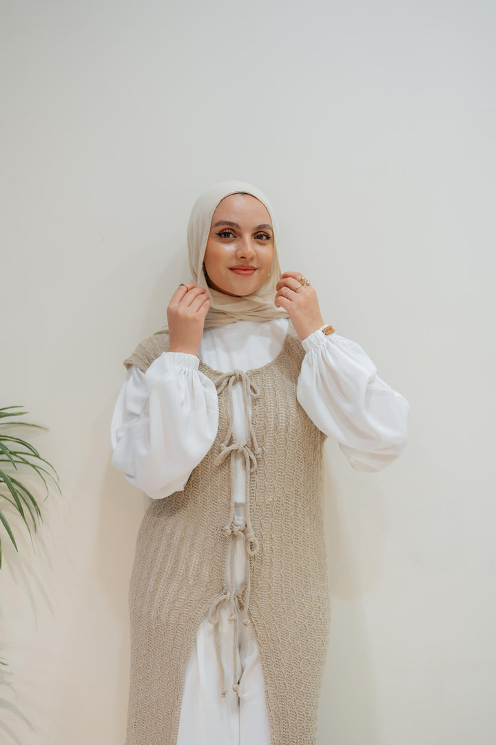 Maxi summer knitted vest