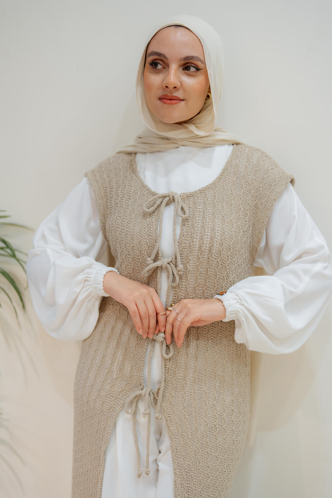 Maxi summer knitted vest