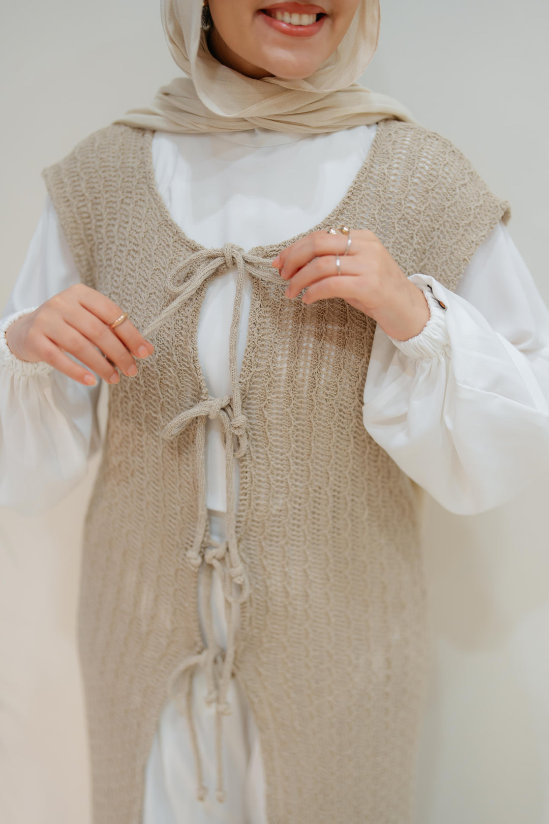 Maxi summer knitted vest
