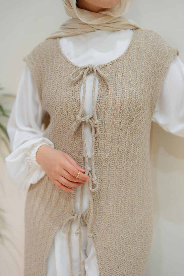 Maxi summer knitted vest