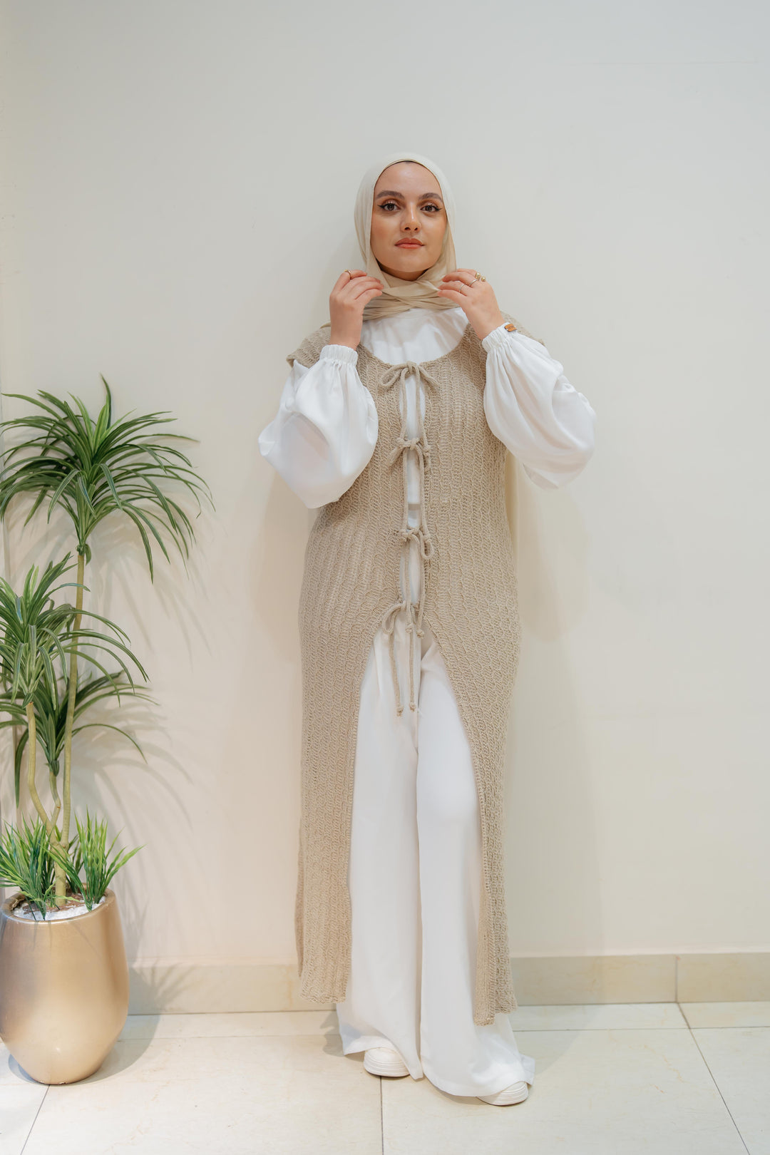 Maxi summer knitted vest