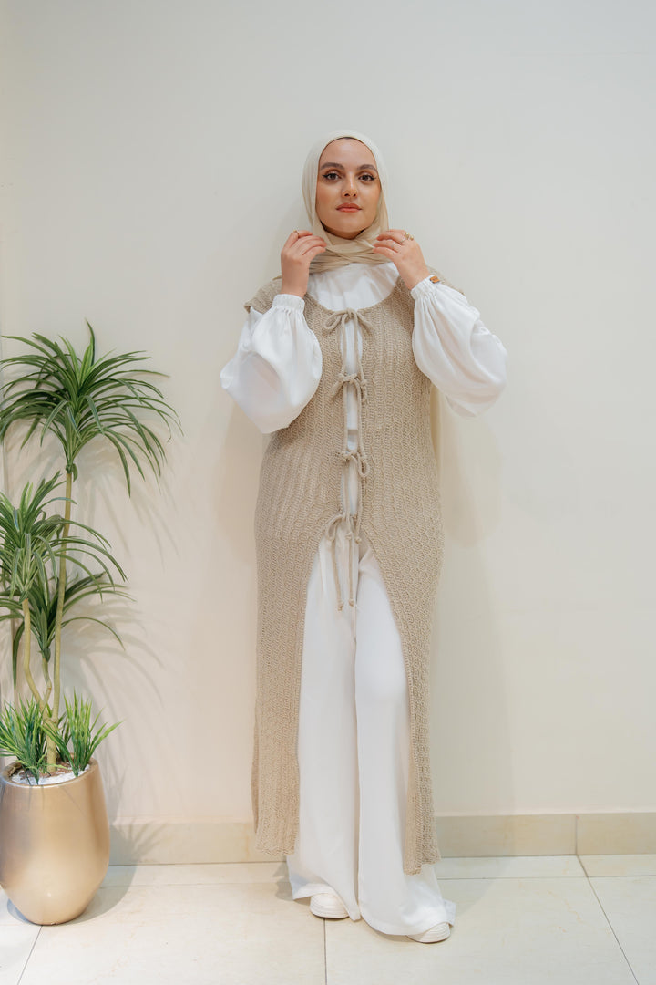 Maxi summer knitted vest