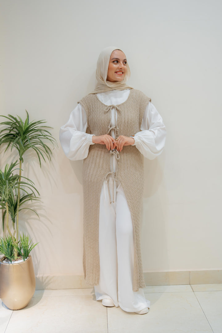 Maxi summer knitted vest