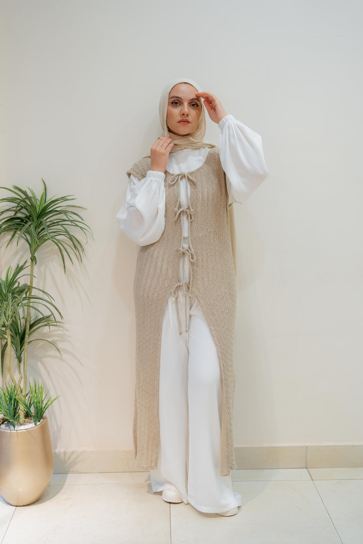 Maxi summer knitted vest
