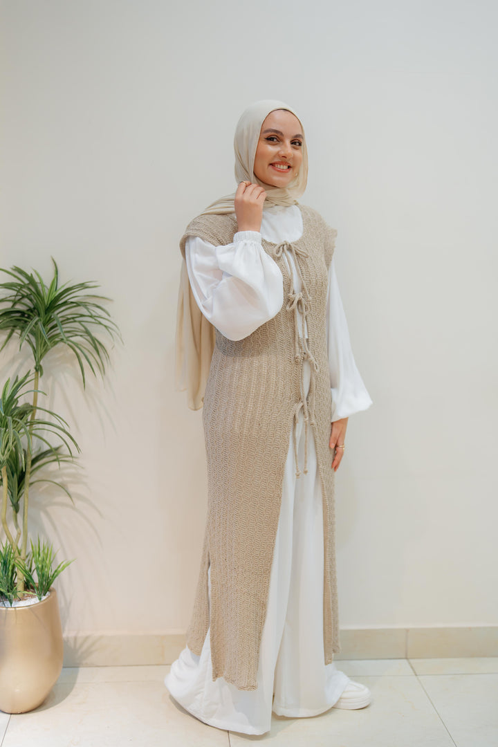 Maxi summer knitted vest
