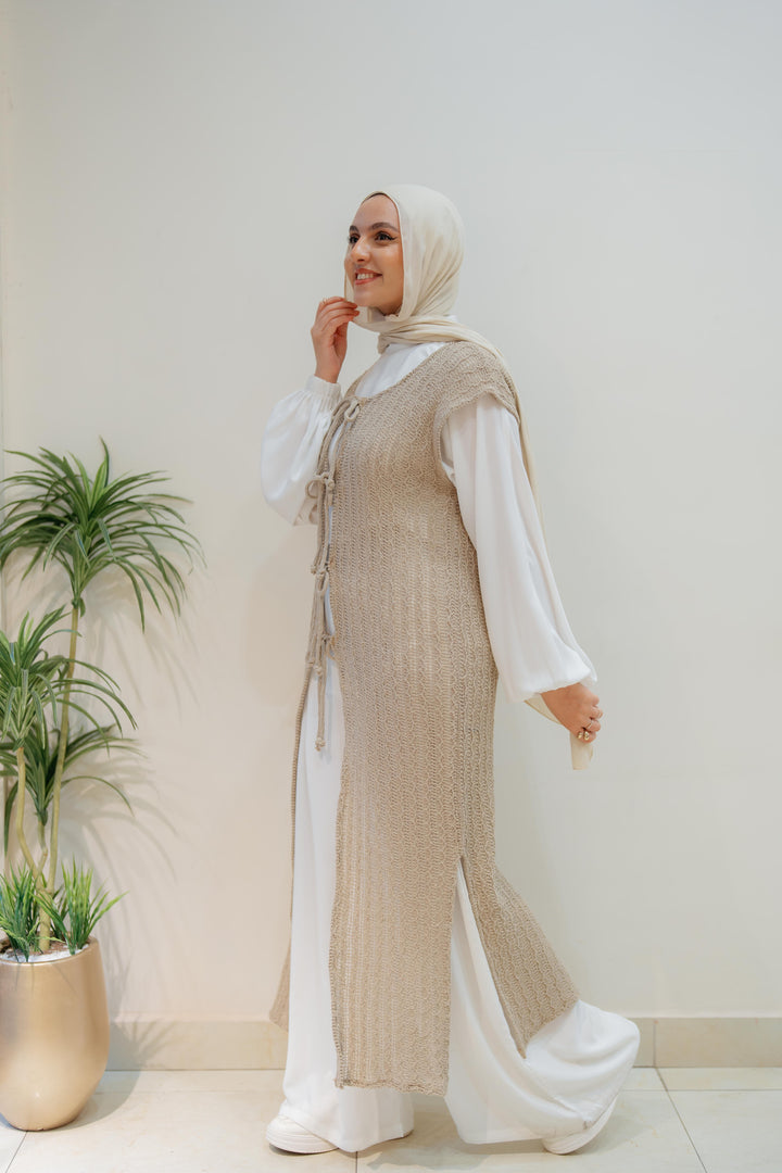 Maxi summer knitted vest