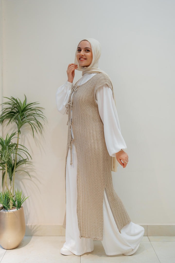 Maxi summer knitted vest