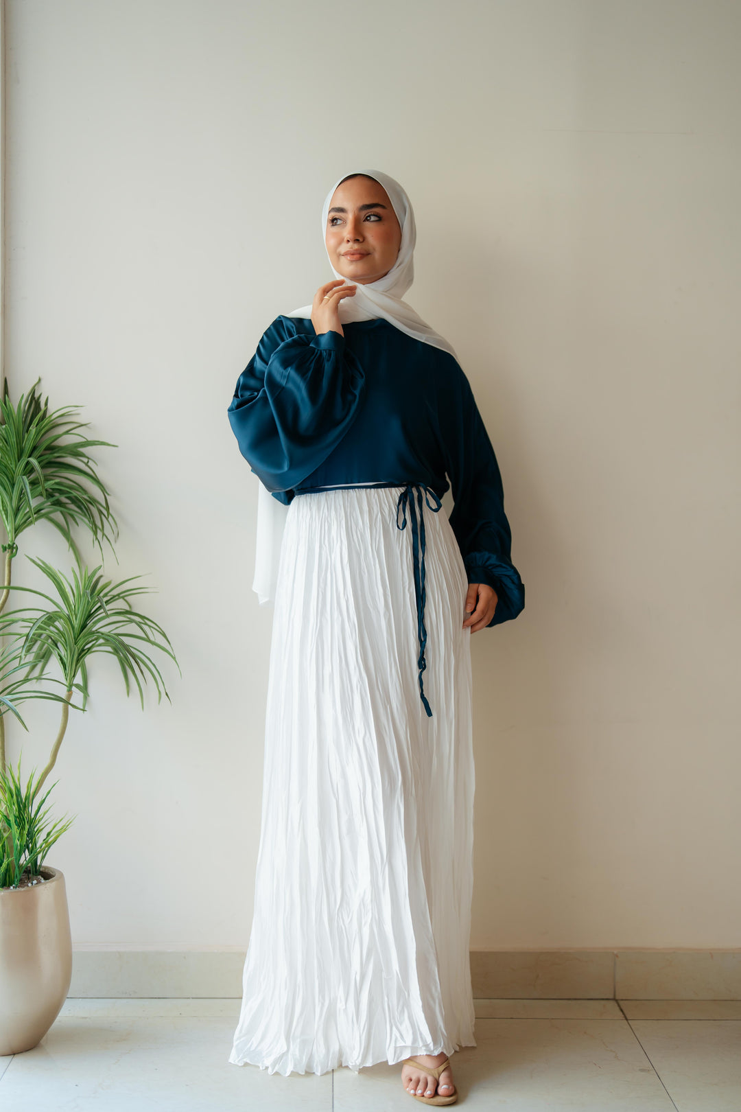 Crinckle Satin Skirt