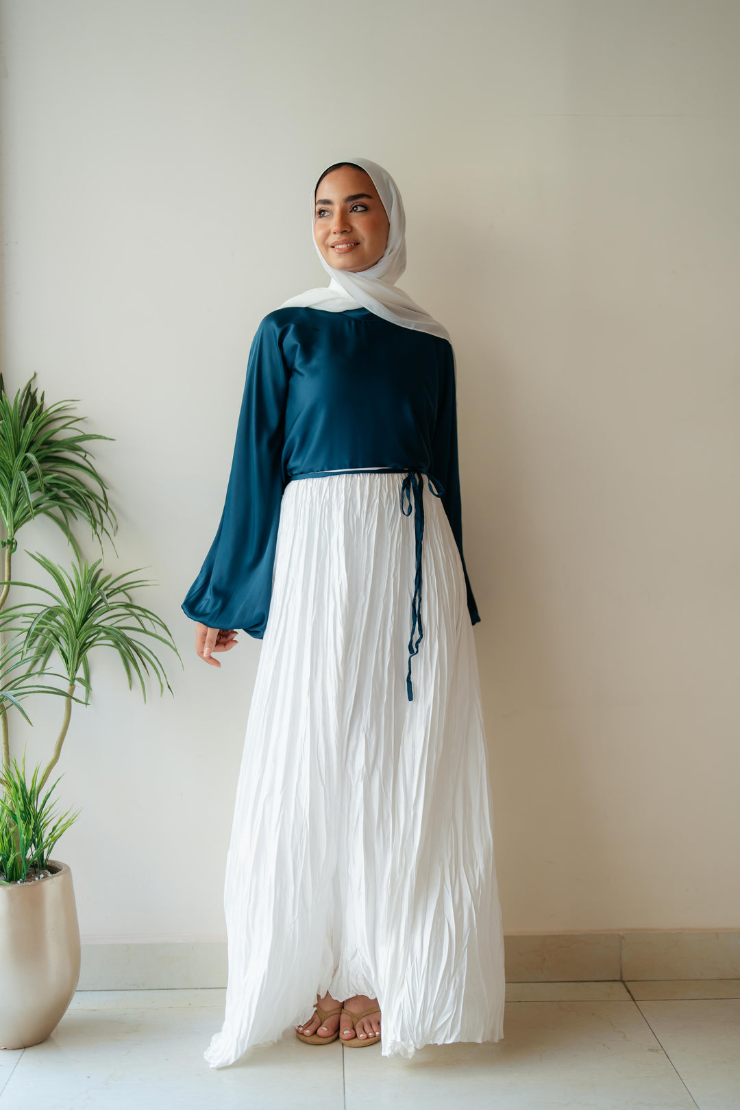 Crinckle Satin Skirt