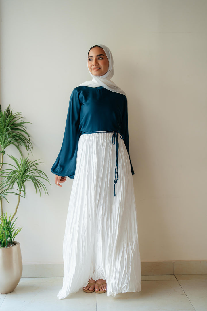 Crinckle Satin Skirt