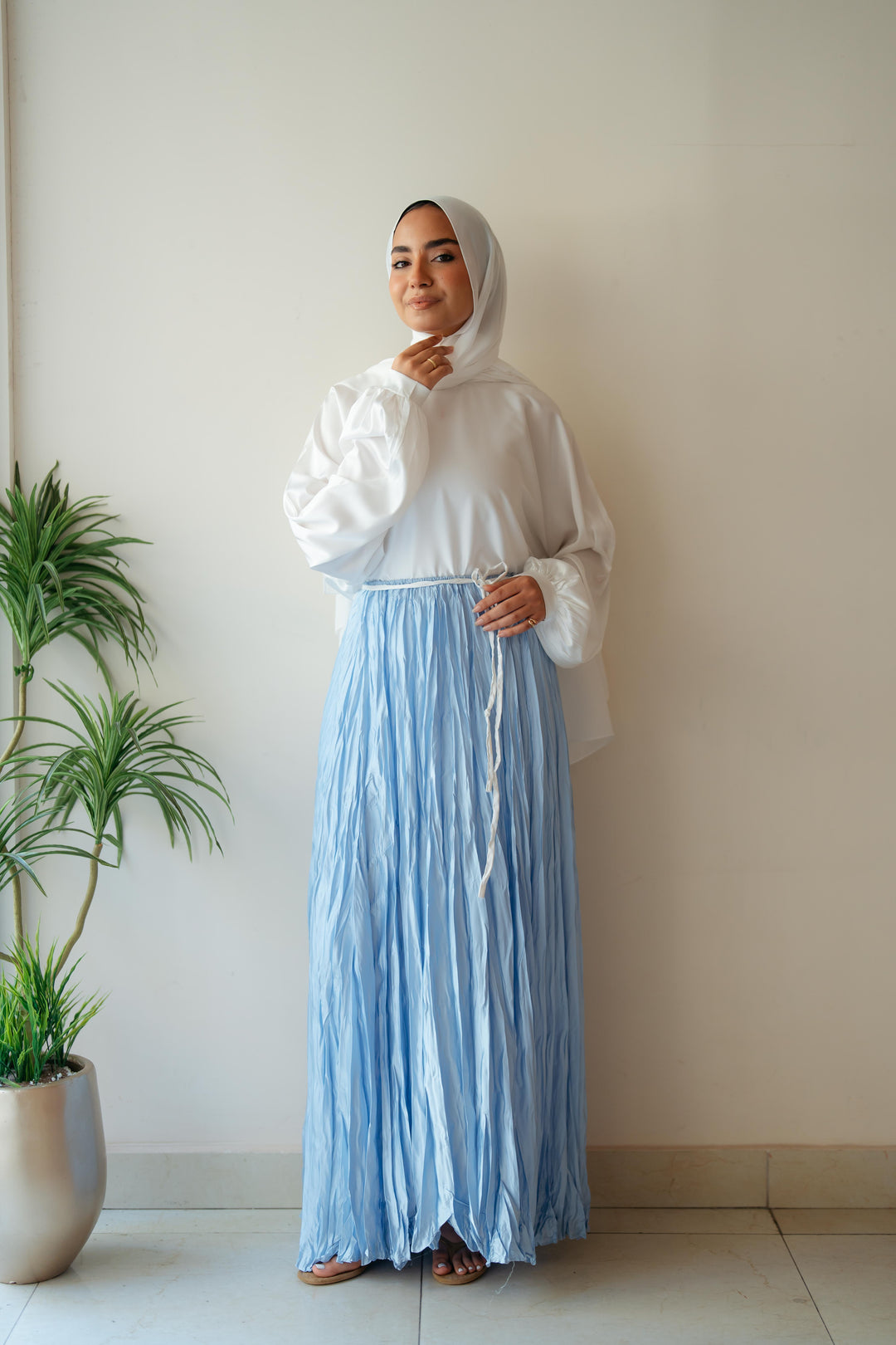Crinckle Satin Skirt