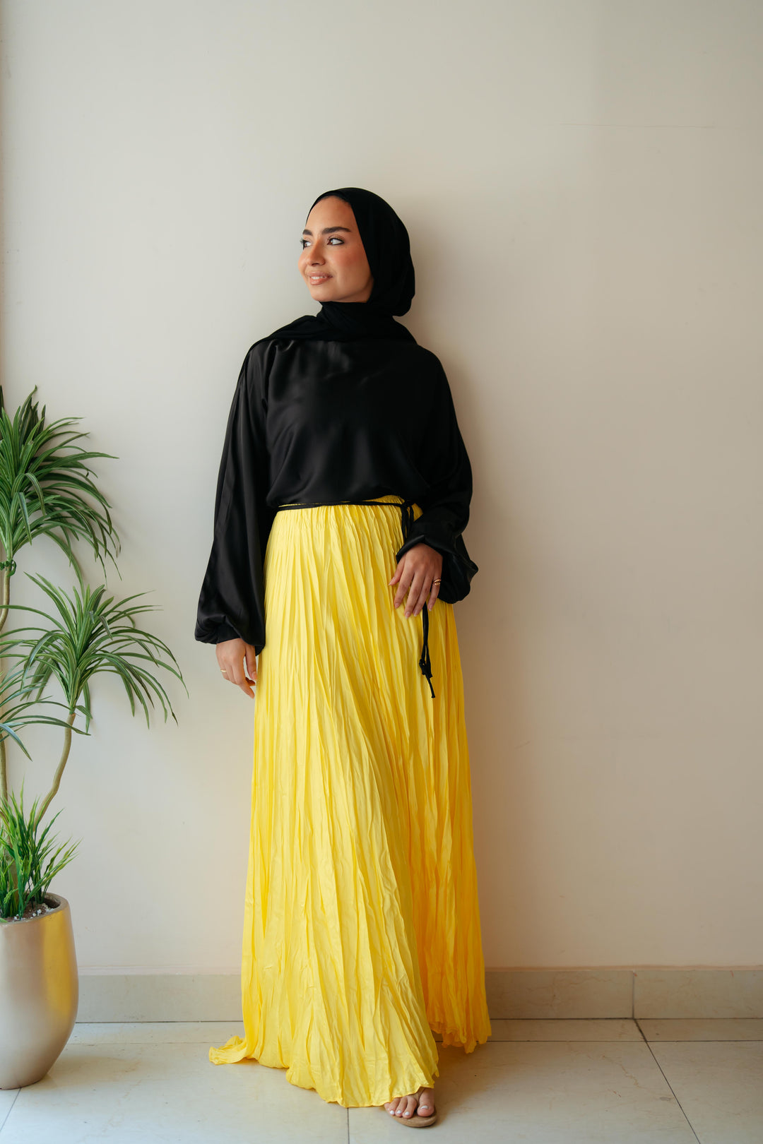 Crinckle Satin Skirt