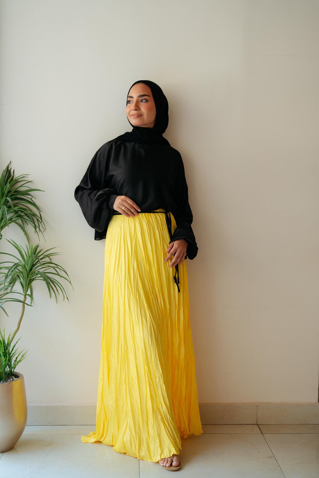 Crinckle Satin Skirt