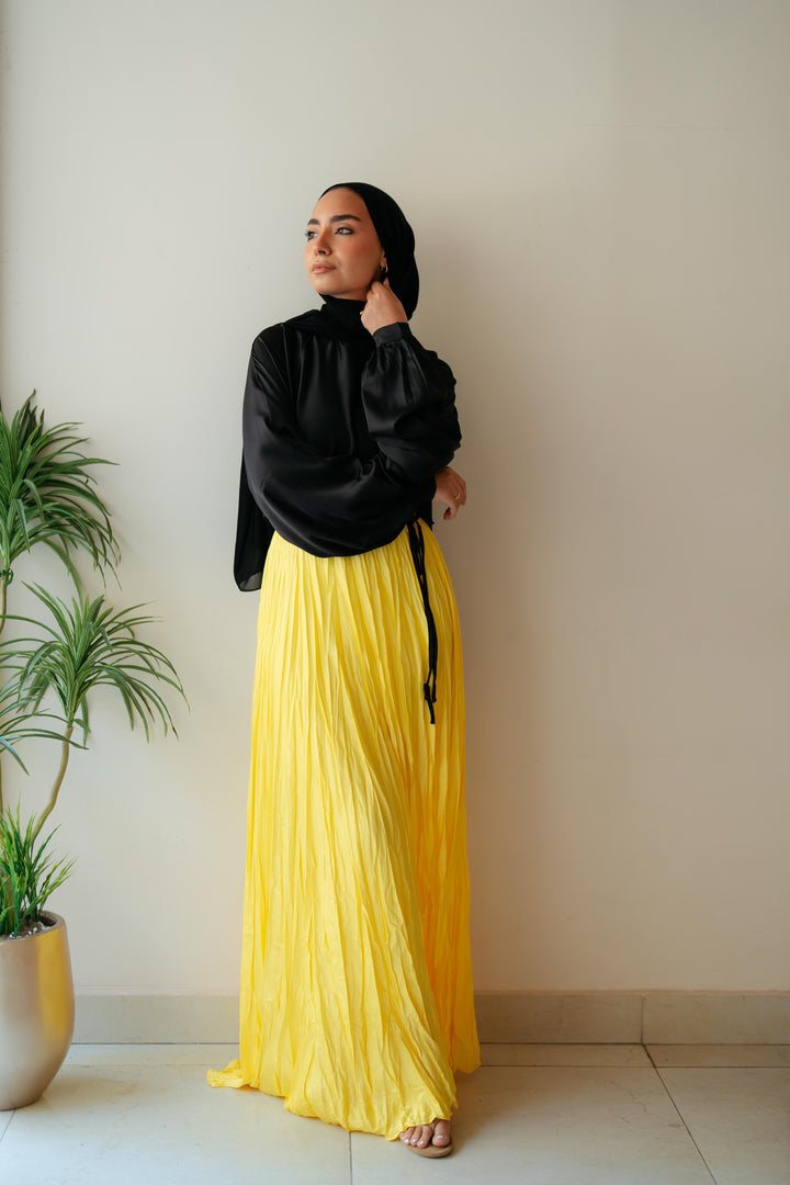 Crinckle Satin Skirt