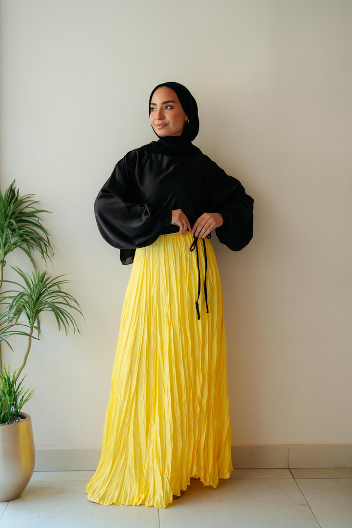 Crinckle Satin Skirt