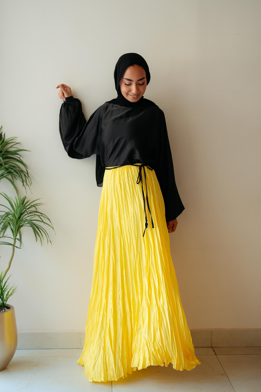 Crinckle Satin Skirt