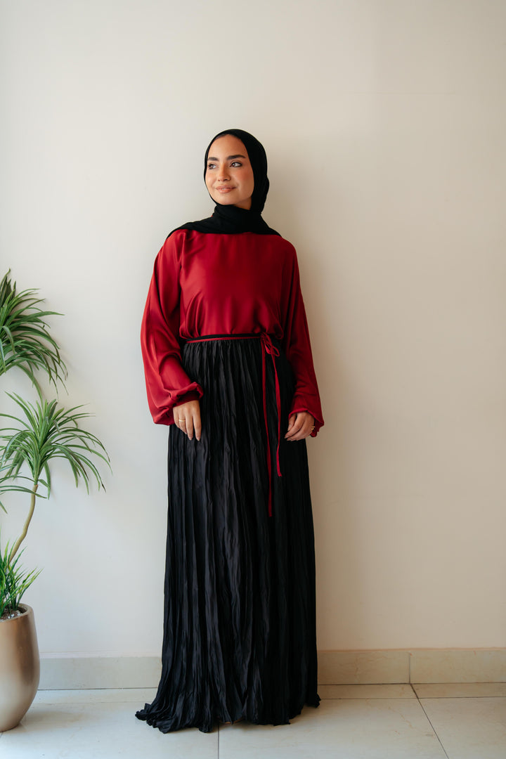Crinckle Satin Skirt