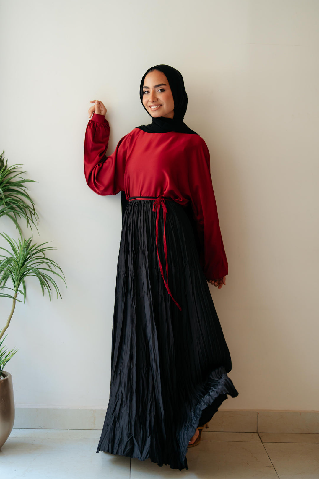 Crinckle Satin Skirt