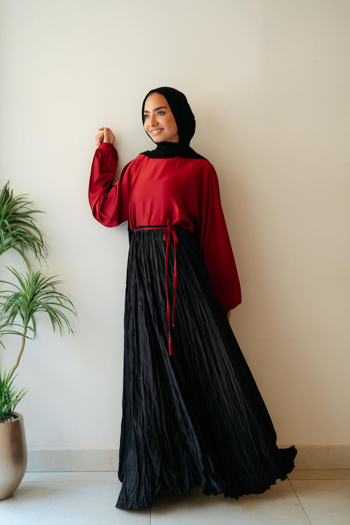 Crinckle Satin Skirt