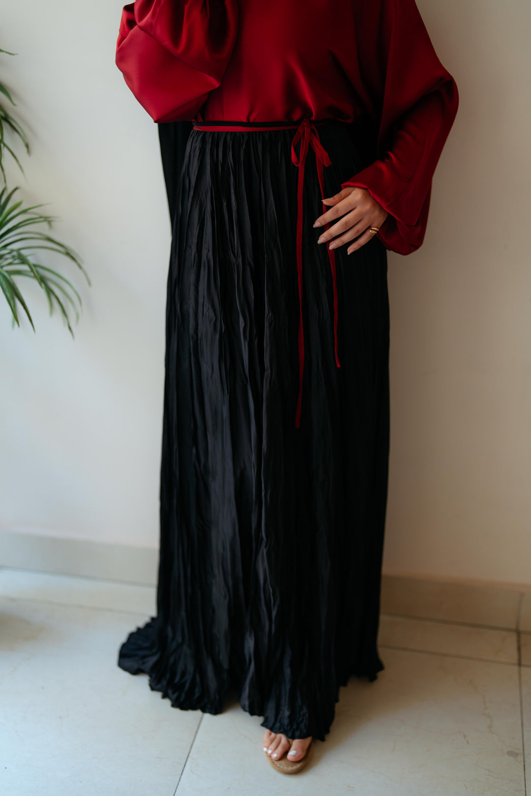 Crinckle Satin Skirt