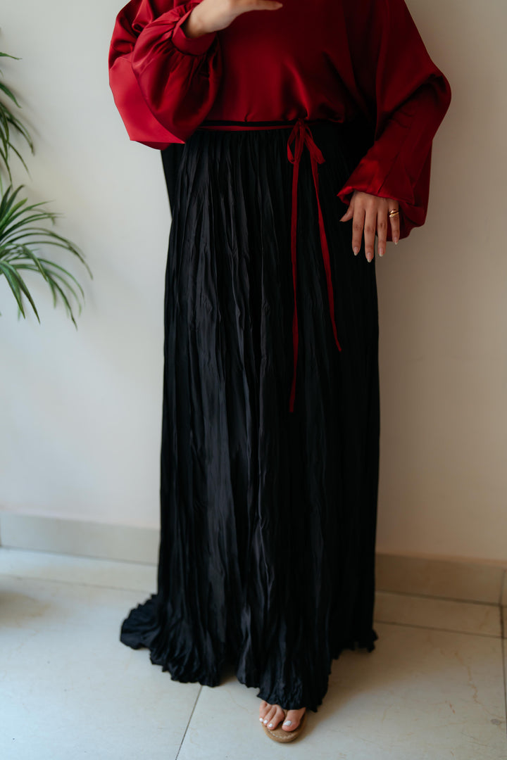 Crinckle Satin Skirt