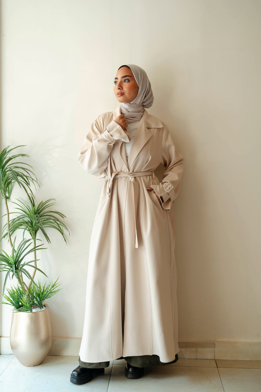 Pleated Trench Coat
