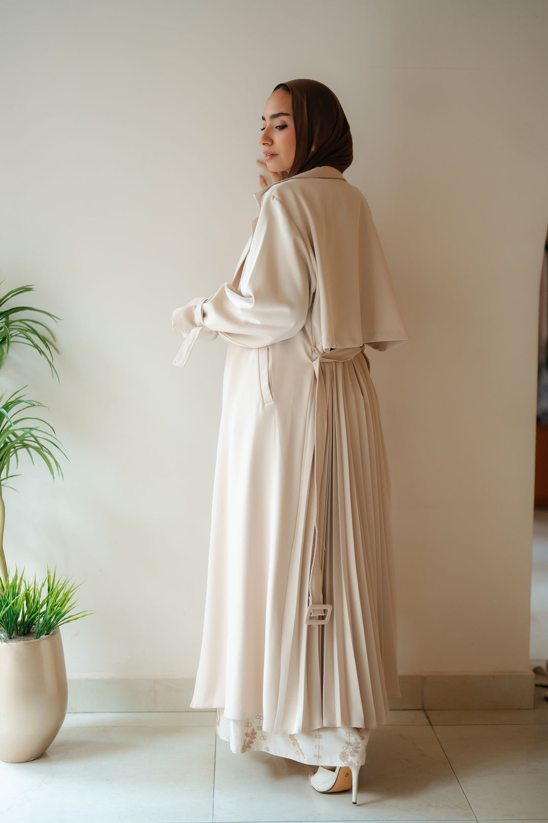 Pleated Trench Coat