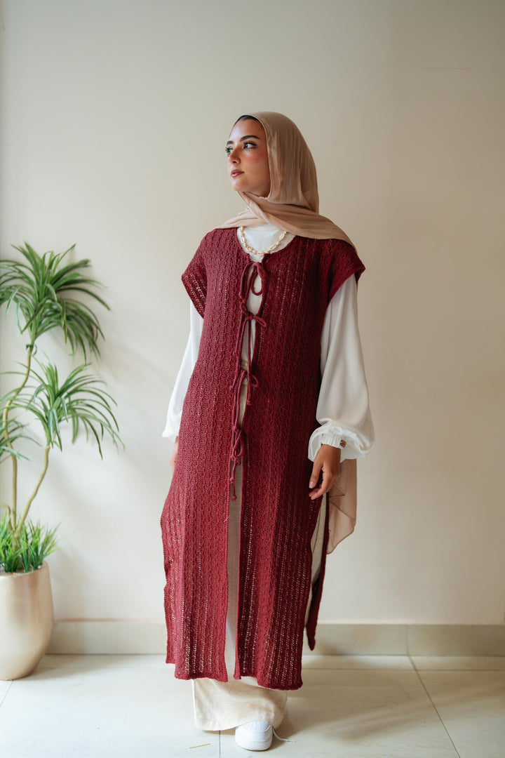 Maxi summer knitted vest