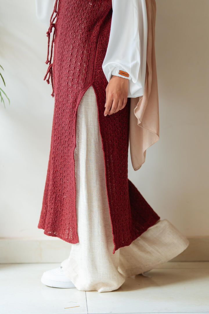Maxi summer knitted vest