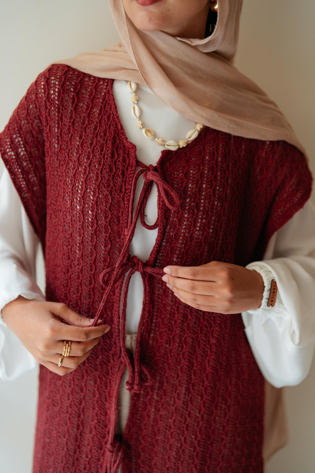 Maxi summer knitted vest