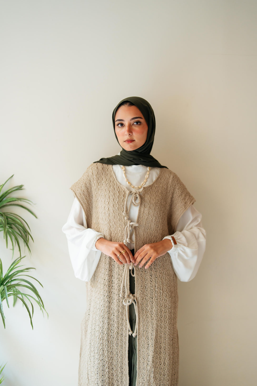 Maxi summer knitted vest