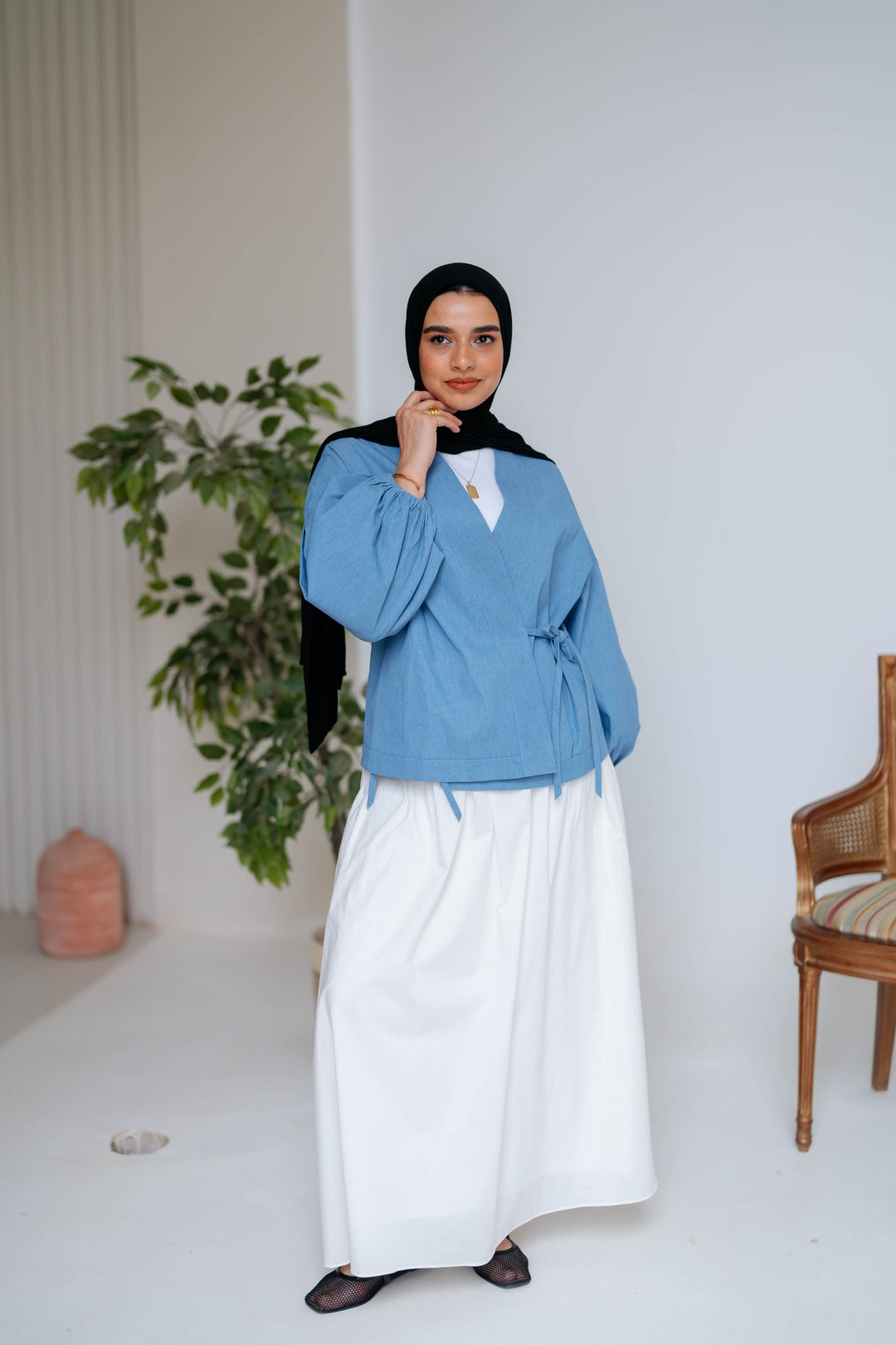 Shine Denim Blouse