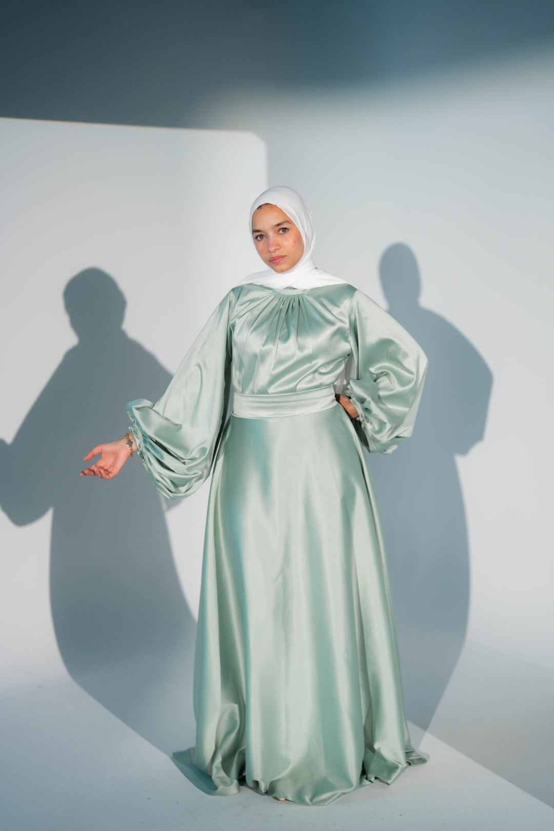 Satin Cloche Dress