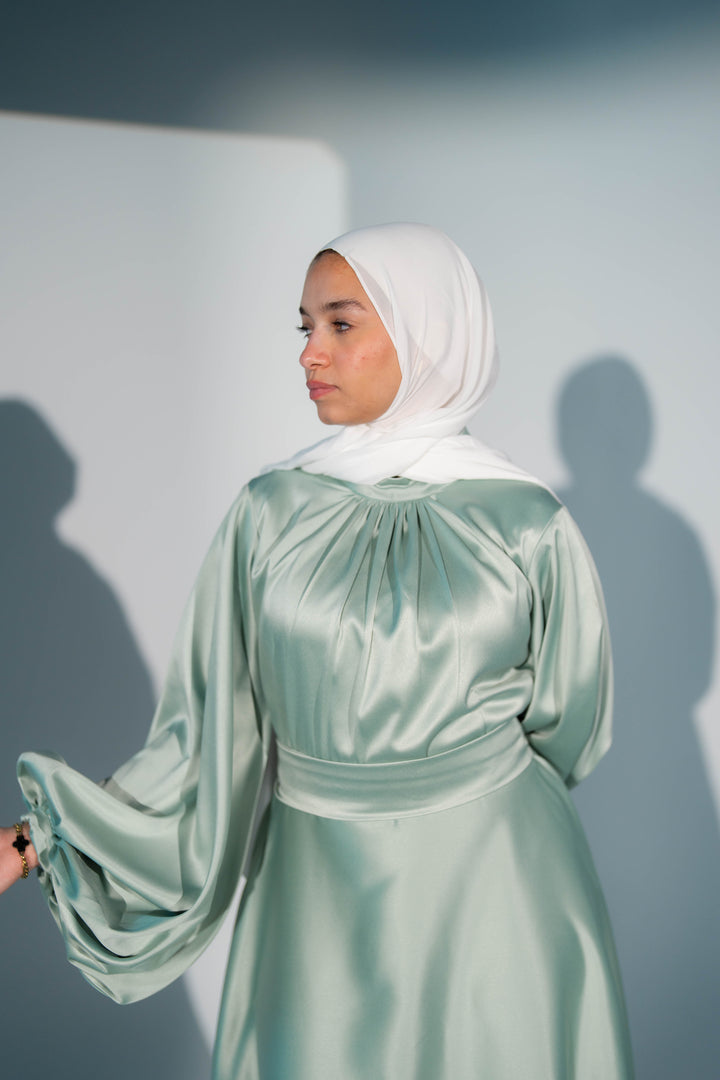 Satin Cloche Dress