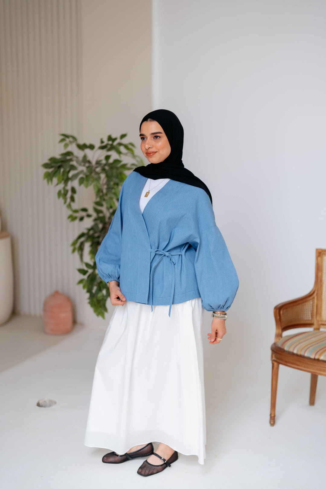 Shine Denim Blouse