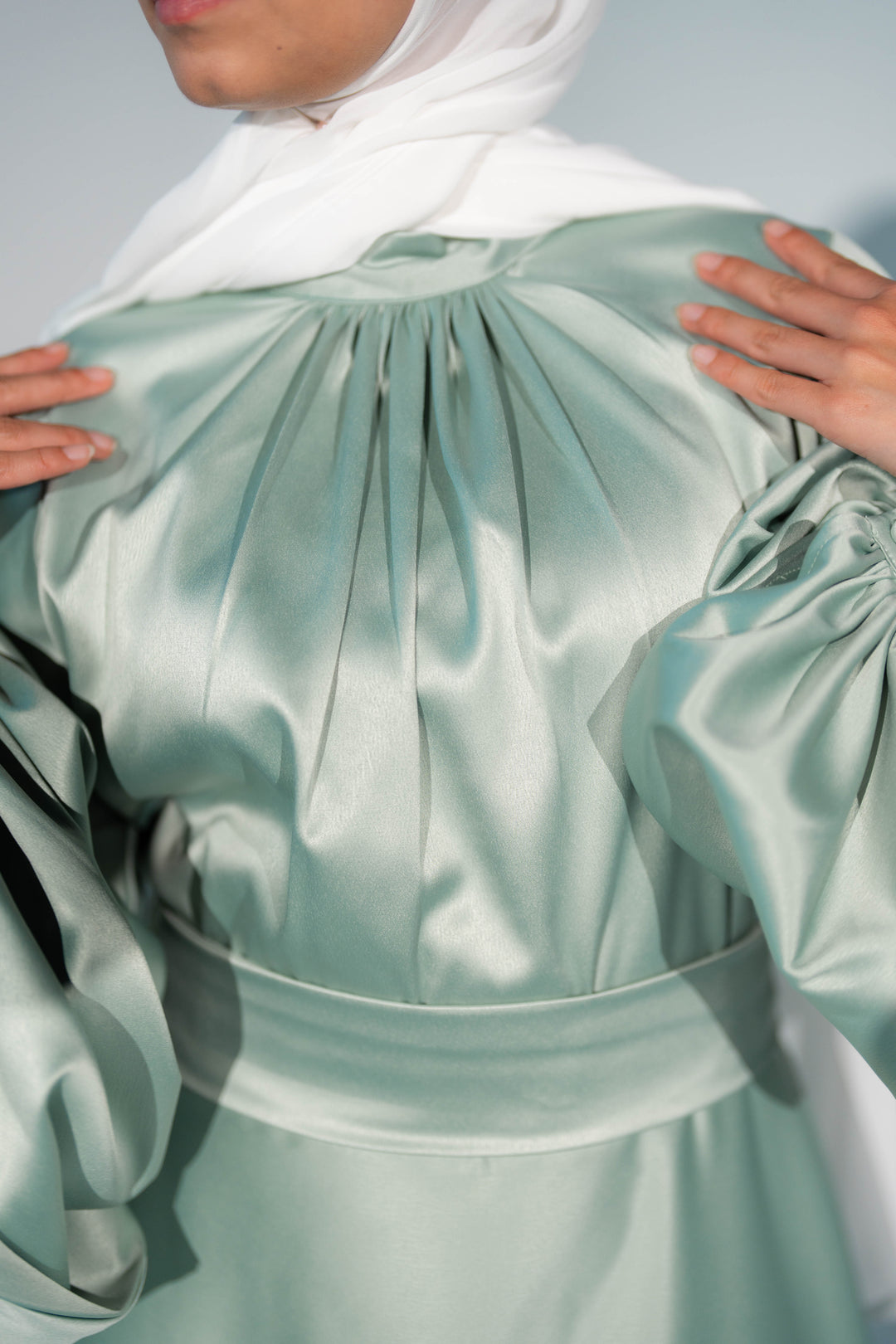 Satin Cloche Dress