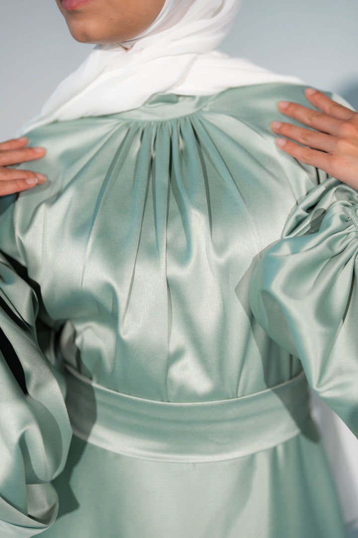 Satin Cloche Dress