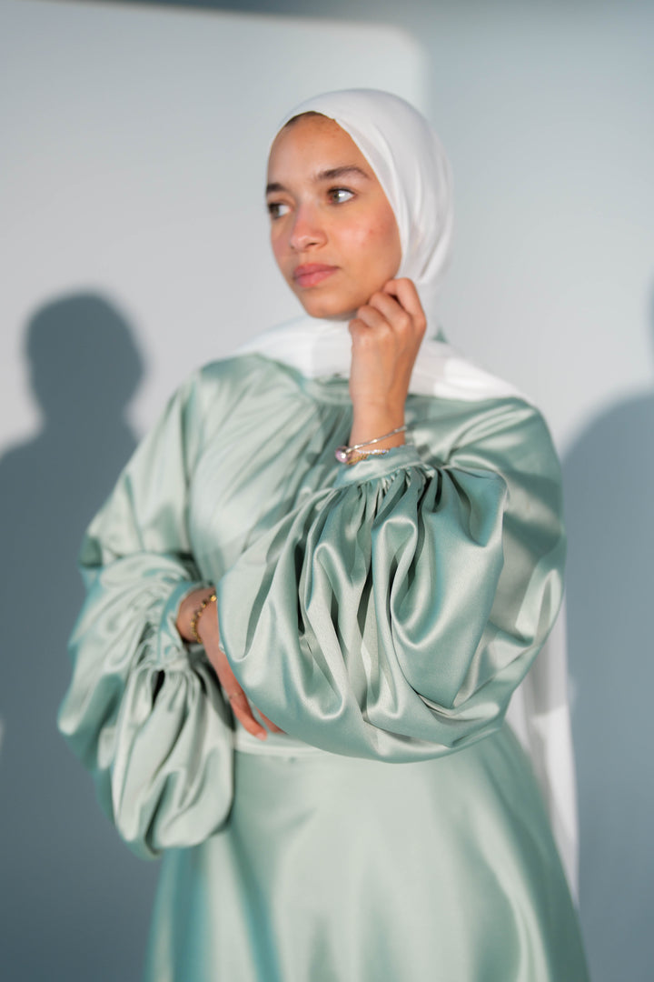 Satin Cloche Dress